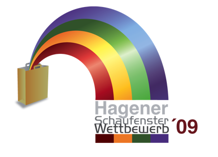 Hagener Schaufensterwettbewerb 2009, das Logo wurde von der Werbeagentur Orange Sugar hierfür Entwickelt und umgesetzt